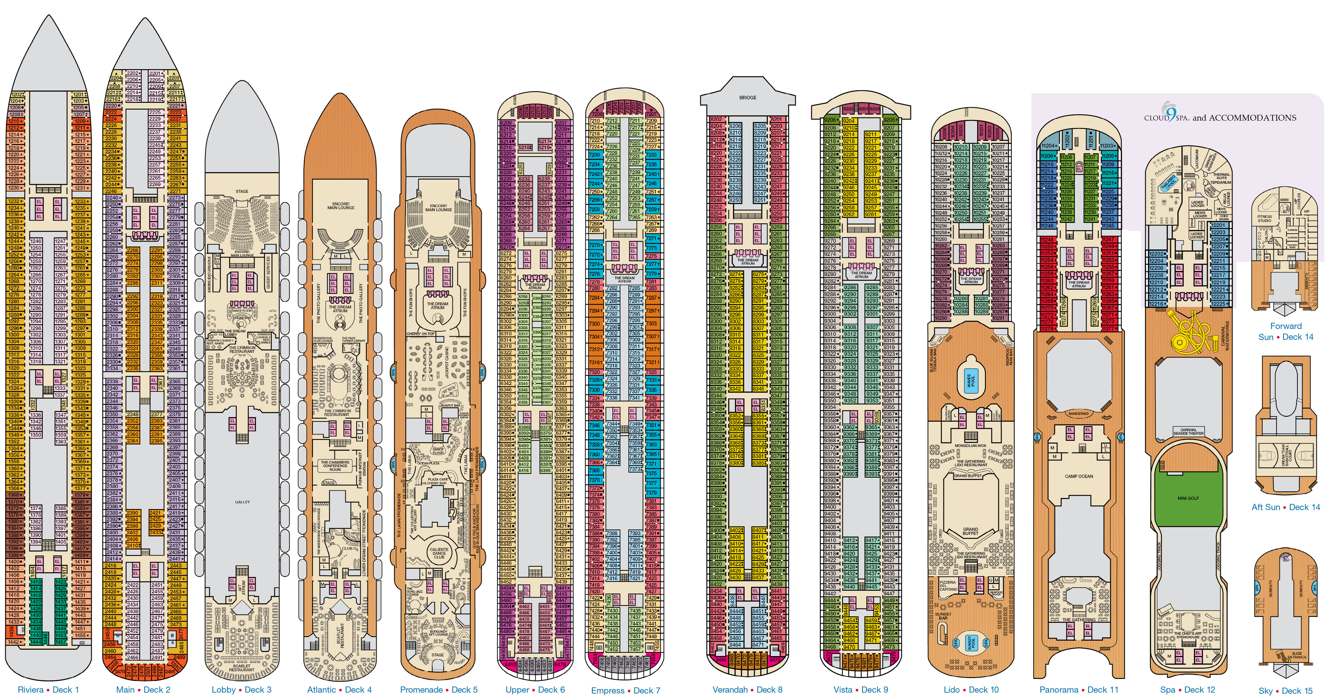 Carnival Dream Deckplans Carnival Cruise Lines Cruiseind