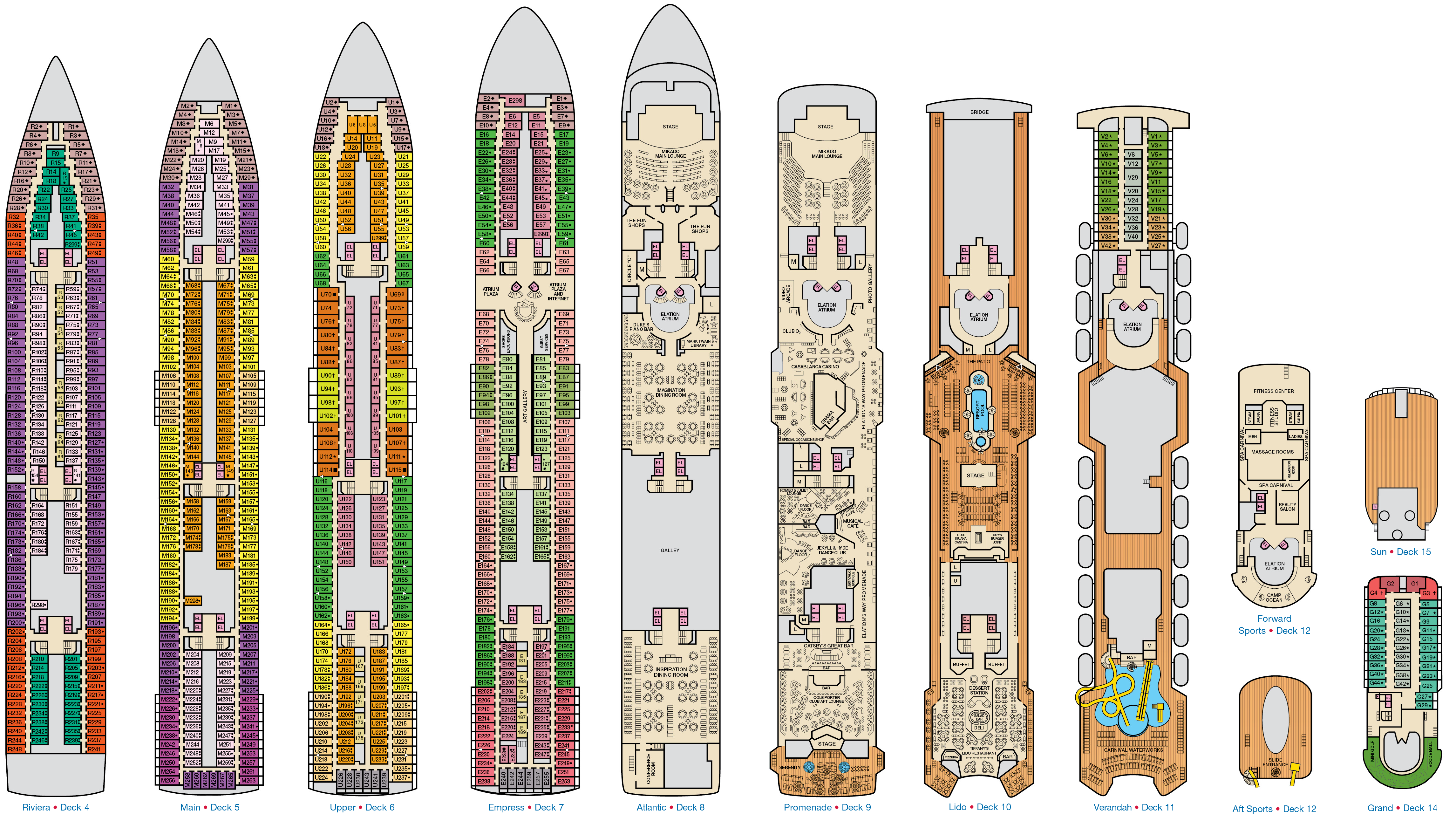 Carnival Elation Deck Plans CruiseInd