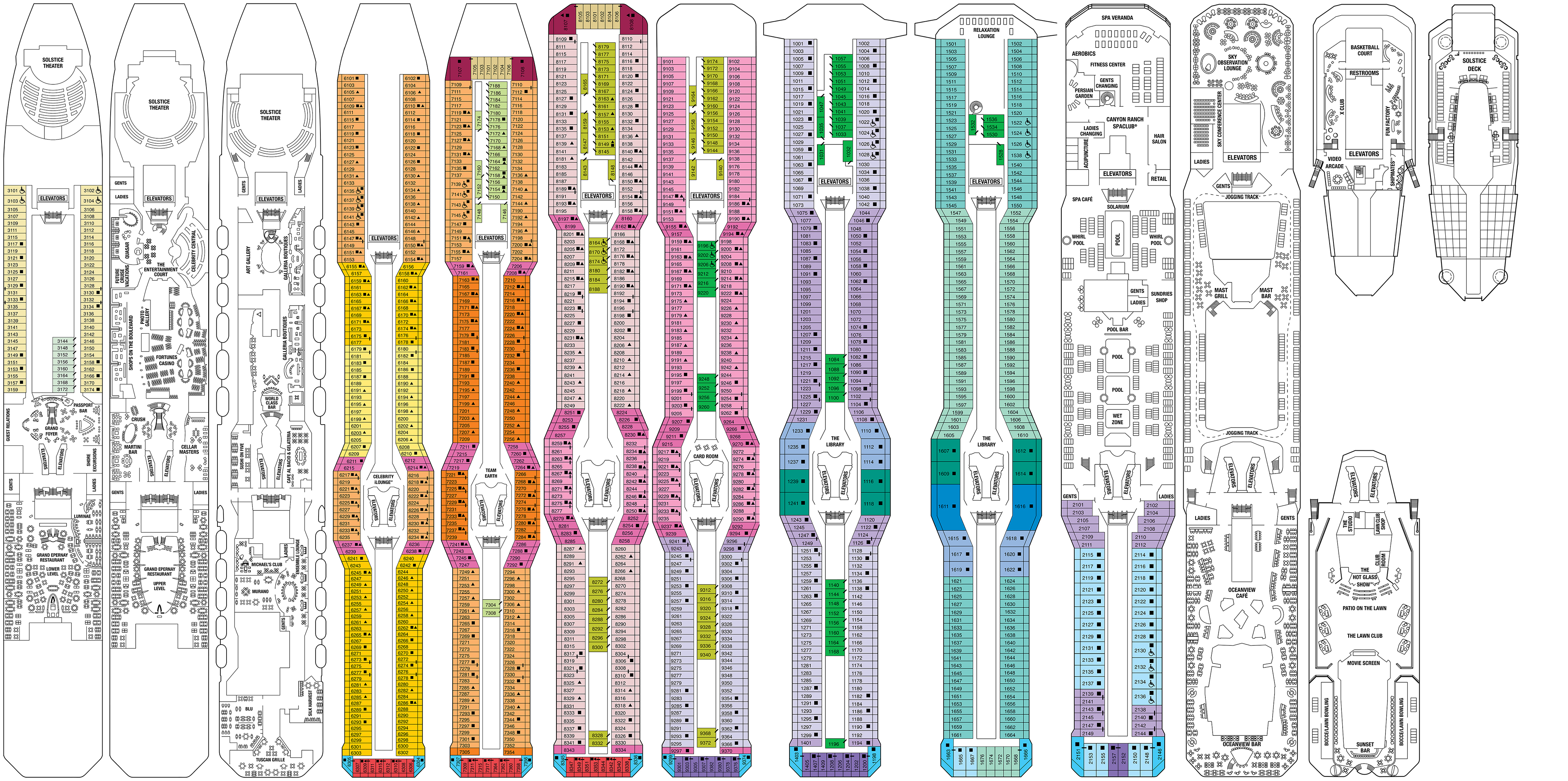 Celebrity Solstice Deck Plans | CruiseInd