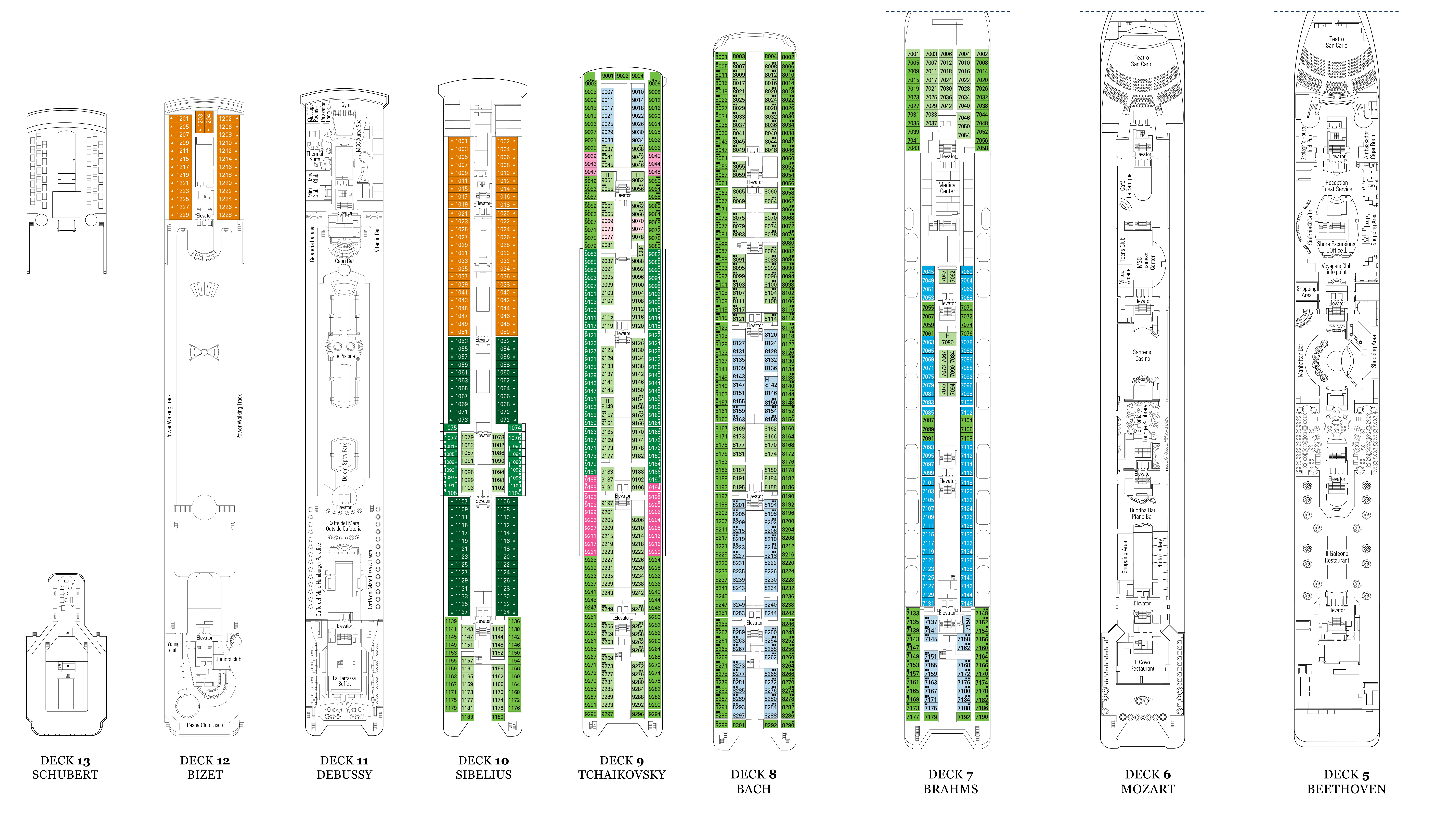 MSC Sinfonia Deck Plans CruiseInd