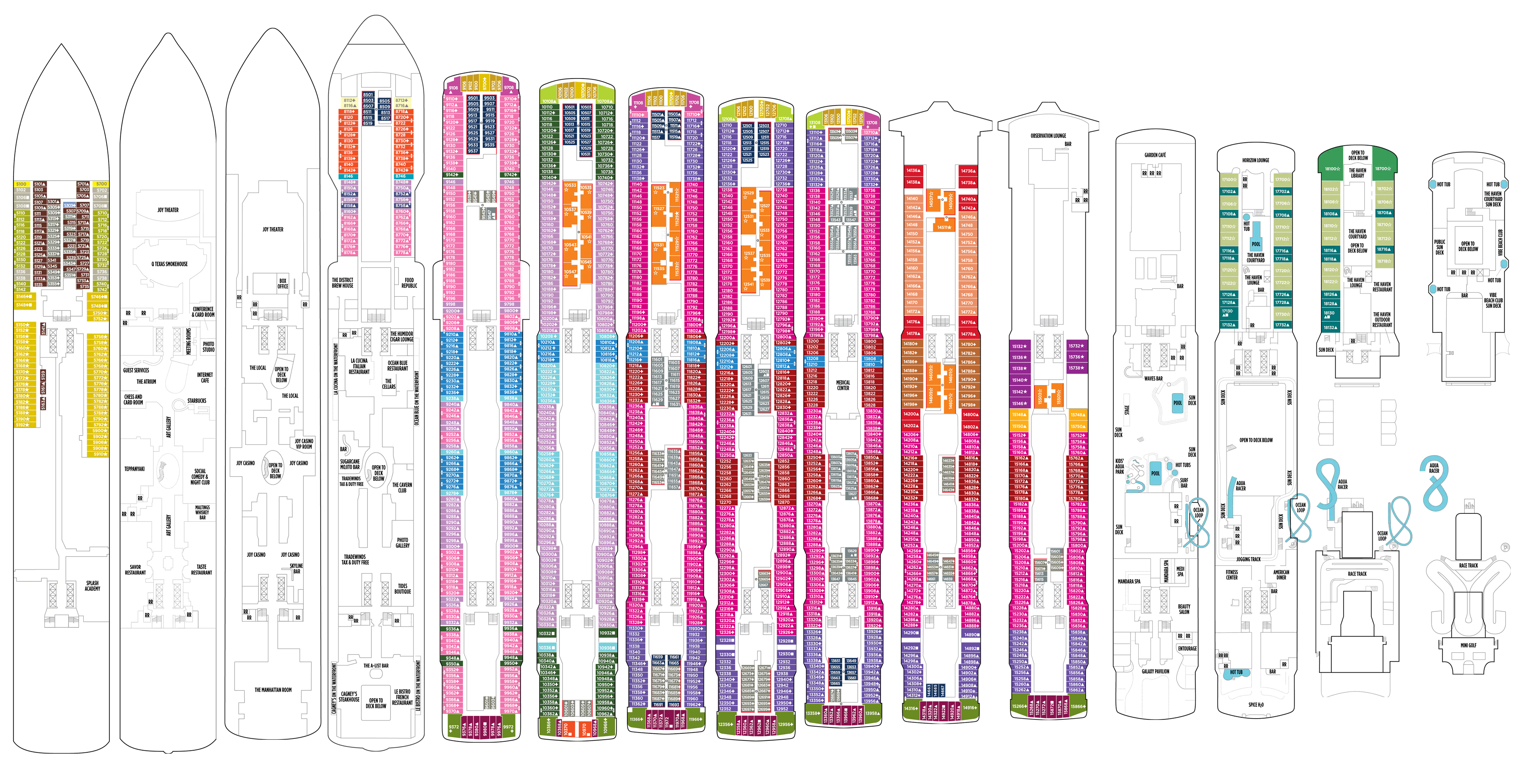 Norwegian Joy Deck Plans CruiseInd