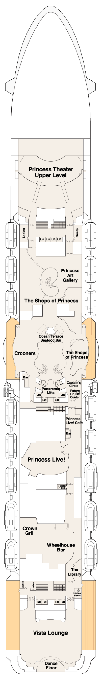 royal princess cruise ship layout