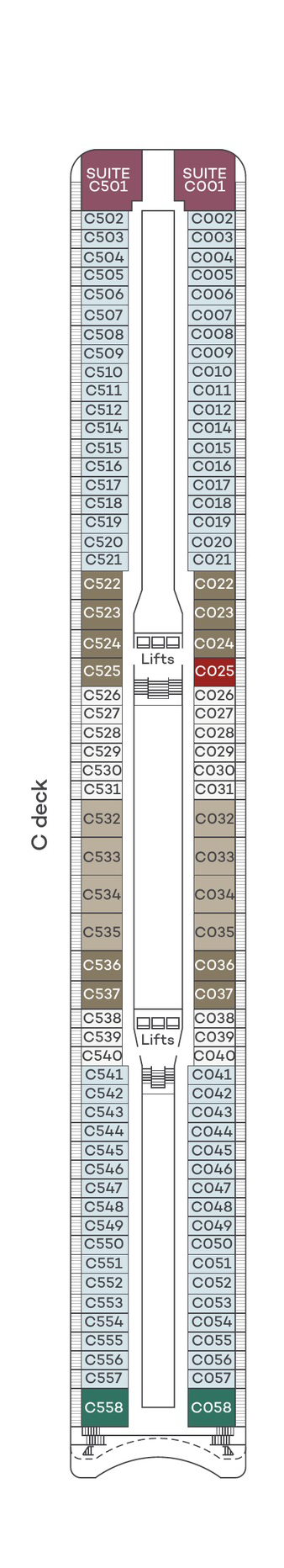 saga cruises spirit of adventure deck plan