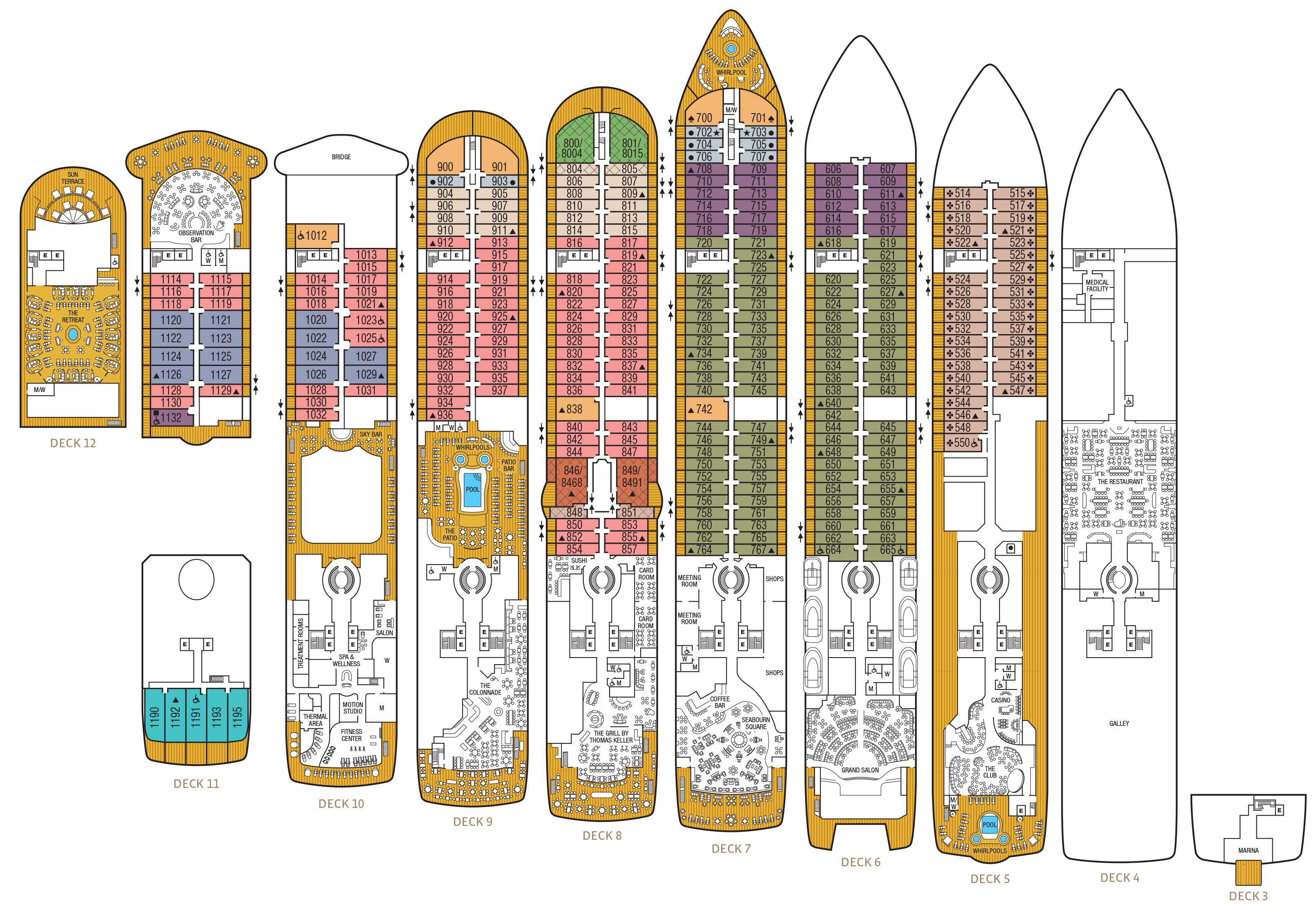 Seabourn Encore Deck Plans CruiseInd