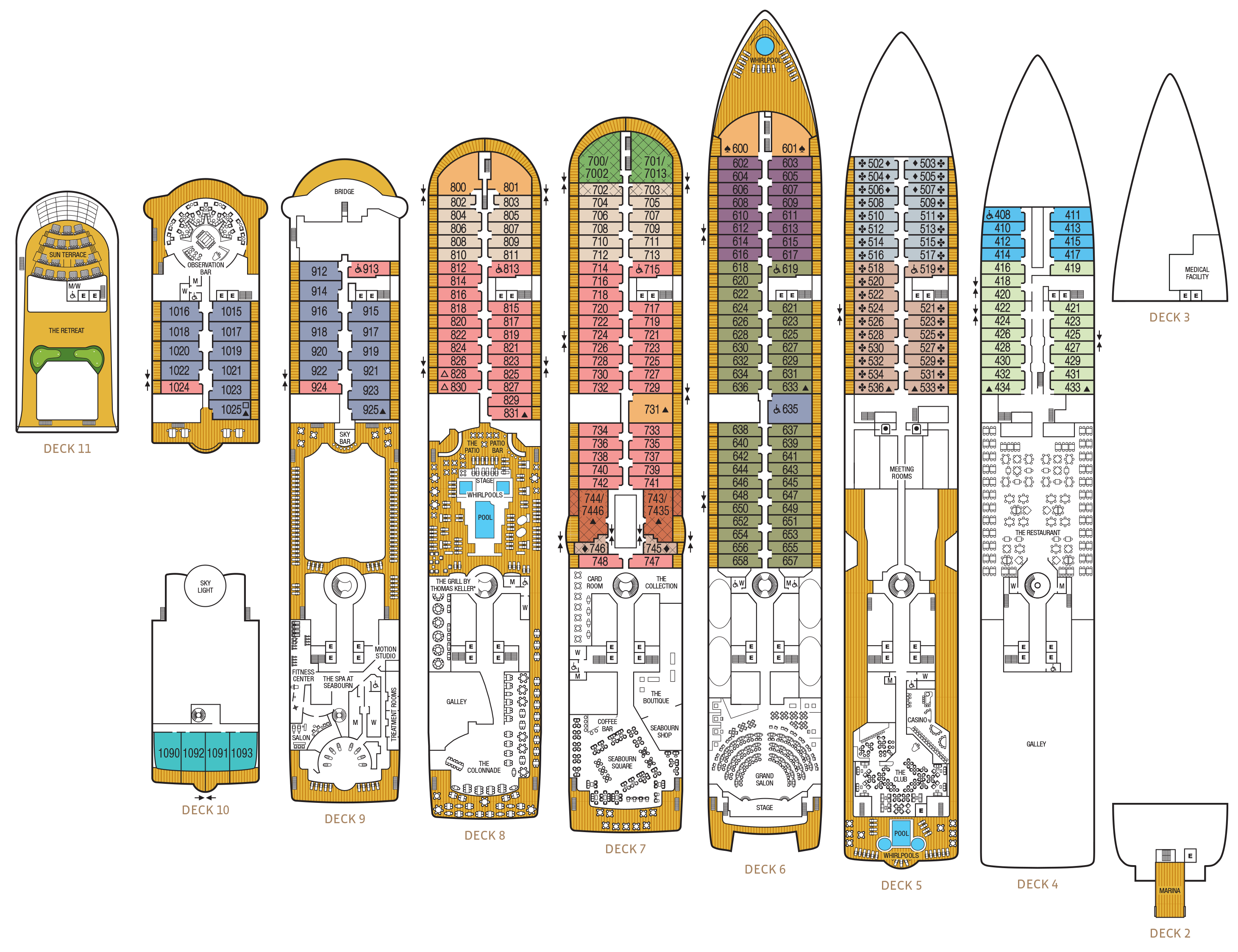 Seabourn Sojourn Deck Plans CruiseInd