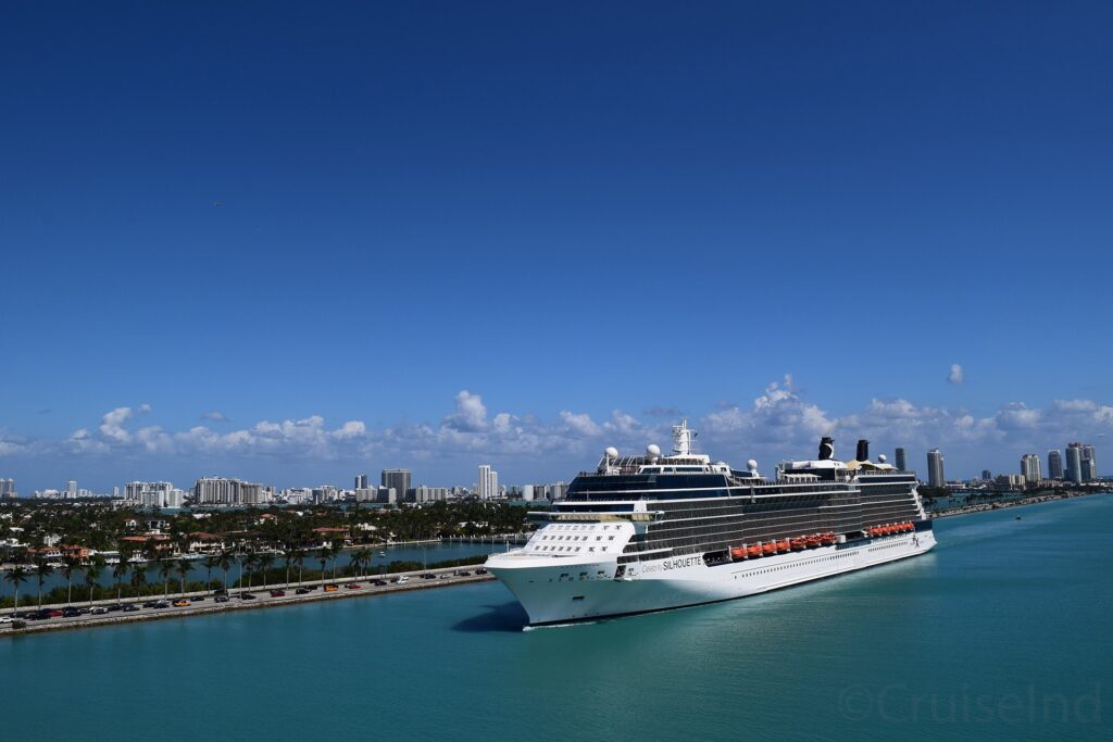 Celebrity Silhouette Arriving into Miami on March 4, 2018. Captured by Greg Dragonetti.